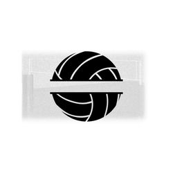 Sports Clipart: Split Black Volleyball Silhouette with Name Frame Space for Players, Teams, Coaches, Parents - Digital Download SVG & PNG