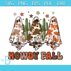 Retro Howdy Fall Western Ghost PNG Sublimation Download