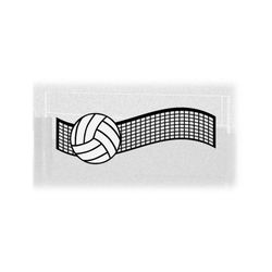 Sports Clipart: Black Outline of Wavy Volleyball Net with Large White Volleyball Overlay for Players - Digital Download svg png dxf pdf
