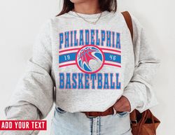 Vintage Philadelphia Basketball Sweatshirt T-Shirt, Philadelphia 76er Sweater, 76er T-Shirt, Vintage Basketball Fan, Ret