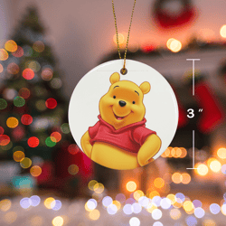 Winnie Pooh Christmas Ceramic Ornament