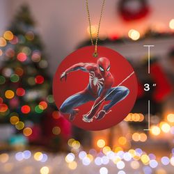 spiderman christmas ceramic ornament