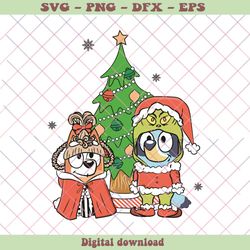 Funny Cartoon Bluey Dog Christmas SVG Cutting Digital File