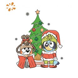 Funny Cartoon Bluey Dog Christmas SVG Cutting Digital File