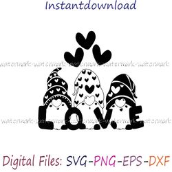 Love Gnomes svg, Funny svg, Valentines Gnome SVG, Gnome svg, Gnome clipart, Gnome cut file, png cricut, Instantdownload