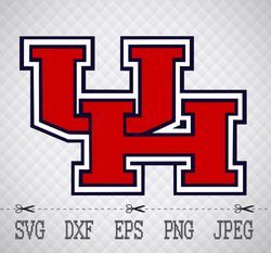 Houston Cougars LOGO SVG,PNG,EPS Cameo Cricut Design Template Stencil Vinyl Decal Tshirt Transfer Iron on