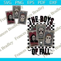 The Boys Of Fall Horror Characters Tarot Card SVG Cricut File