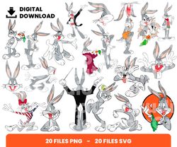 Bundle Layered Svg, Bugs Bunny, Catoons, Digital Download, Clipart, PNG, SVG, Cricut