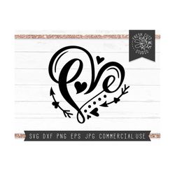Valentine SVG Cut File, Love SVG Word, Valentine's Day Svg for Cricut, Silhouette, Instant Download, Love Heart Hand Lettered Boho Valentine