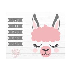 Llama Face SVG File for Cricut, Llama Svg Cut File, Instant Download, Llama Face Svg, Llama Svg Baby Girl, Alpaca Svg Face Eyelashes, png