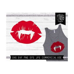 Vampire Lips SVG Cut File for Cricut, Vampire Fangs SVG Cutting Files for Silhouette, Halloween Lipstick, Vampire Biting Instant Download