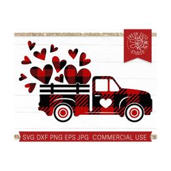 Truck SVG for Valentine's Day, Valentine Truck Cut File for Cricut Silhouette Cameo, Buffalo Plaid Truck, Rustic Valentine SVG for Pillow