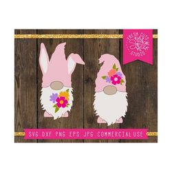 Easter Gnome SVG, Spring Gnome SVG, Easter Bunny Svg, Bunny Gnome SVG, Gnome with Bunny Ears, Floral Gnome Svg, Easter Cut File for Cricut
