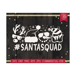 Santa Squad SVG Kids Christmas Cut File for Cricut, Silhouette, Reindeer Snowman Elf SVG for Girls, Squad Goals svg, Cousin Squad svg png