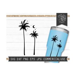 Palm Tree SVG Cut Files for Cricut, Palm Tree Silhouette, Beach svg, Moon and Stars svg, Beach Sunset svg, Palm Trees svg, Instant Download