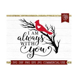 Cardinal SVG Cut File Cricut, Memorial SVG, Red Cardinal on Branch, Always With You svg, Remembrance svg, Red Cardinal Heart, PNG Print File