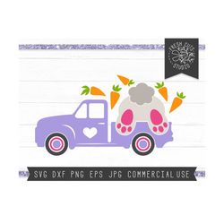 Bunny Truck SVG Cut File Instant Download, Bunny Butt Svg, Easter Svg, Easter Truck svg, Rabbit Truck svg, Carrots svg, Bunny in Truck svg