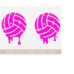dripping volleyball svg, grunge - distressed volleyball svg bundle, volleyball cricut - cut - silhouette file, svg,png,eps,dxf,pdf vector