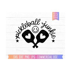 pickleball junkie svg, pickleball quote, cute pickleball shirt png sublimation download, pickle png, pickles svg, pickleball player, smile