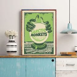 Arctic Monkeys Poster, Music Poster, Rock Music Band Poster, Arctic Monkeys 2014 Concert Vintage Poster