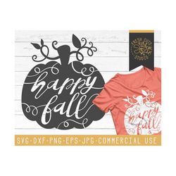 Happy Fall SVG Cut files, for Cameo Silhouette, Cricut, Svg Vector Eps PNG, Dxf Files for Cutting Paper, Vinyl Stickers, Autumn, Pumpkin SVG
