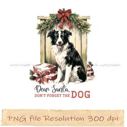 Dear santa dont forget the dog png Sublimation, xmas Png, Print Files, instantdownload