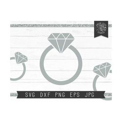 Diamond Ring Svg Cut Files, Wedding Ring SVG, Engagement Ring svg, Instant Download Digital Design Cutting Files for Cricut, Silhouette, png