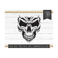 Skull SVG Cut File, Halloween Skull Face SVG, Horror SVG, Skull Clipart, Skull Design Instant Download File for Cricut, Silhouette Svg Dxf