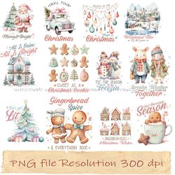 Christmas Bundle, Christmas Sublimation, Bundle Merry And Bright, Hot Chocolate Season, Print Files, instantdownload