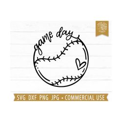 Game Day SVG Cut File Cricut, Baseball svg, Hand Lettered Svg, Softball svg, Baseball Mama, Softball Mom svg png, My Heart is On That Field