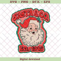 Retro Vintage Santa And Co Est 1983 SVG Digital Cricut File