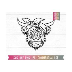 Cow SVG PNG, long haired cow, cow svg cricut cut file, mama cow svg, simple cow svg, fluffy cow, Scottish cow, highland cow svg, yak cow