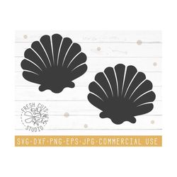 Cute Seashell Svg Cut Files Instant Download Design, Sea Shell Silhouette, Cricut Cameo, Dxf Vector, Mermaid Monogram Beach Vacation Shell