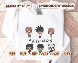 Friends Anime Embroidery, Jjk Anime Embroidery,  Sorcerer Embroidery Designs, Sorcerer Anime Embroidery, Embroidery Patterns, Pes, Dst, Jef, Instant Download
