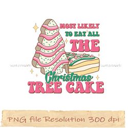 Christmas Tree Cake Sublimation Bundle, Most likely to eat all the Christmas tree cake png, Print Files, instantdownload