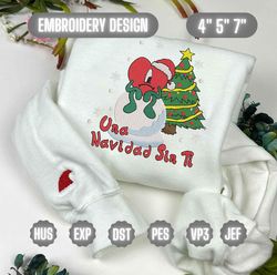Christmas Bad Bunny Embroidery, Christmas Embroidery Designs, Un Navidad Sin Ti Designs, Merry Xmas Embroidery Designs