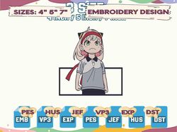 Cute Anime Girl Embroidery Designs, Inspired Anime Embroidery Designs, Anime Embroidery Design file, Pes, Dst, Jef, Vp3, Hus, Instant Download