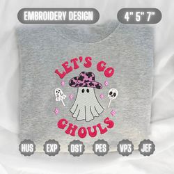 Spooky Halloween Embroidery Design, Let's Go Ghouls Embroidery File, Spooky Season Embroidery Design