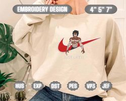 Inspired Anime Embroidered Sweatshirt, Baki X NIKE Embroidered Sweatshirt, Custom Anime Embroidered Hoodie, Inspired Anime Embroidered Crewneck, Anime Gift, Embroidered Gift