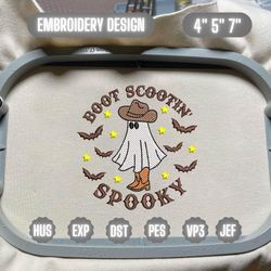 Spooky Vibes Embroidery Design, Howdy Spooky Embroidery File, Spooky Halloween Embroiery Design