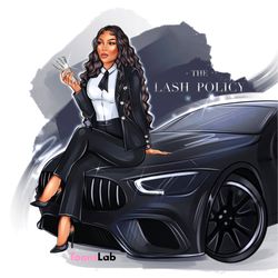 Boss Babe Logo Business Logo Boss Lady Cartoon Logo Lash Tech Logo Design Lash Artist Branding Girl With Car Art Logo