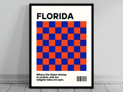 University of Florida Gators Fan Florida Gators Poster NCAA Fan Poster Funny UF College Poster Art Modern Art Travel