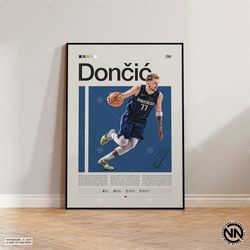 Luka Doncic Poster, Dallas Mavericks Print, NBA Poster, Sports Poster, Mid Century Modern, NBA Fans, Basketball Gift, Sp