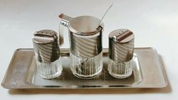 Table Set Shakers for Spices Salt, Pepper, Mustard in Souvenir Case Vintage 1960