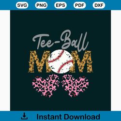 Teeball Mom Leopard Heart Svg, Mothers Day Svg, Mom Svg, Sport Mom Gift Svg, Baseball Lover Svg, Baseball Mom Svg, Mothe