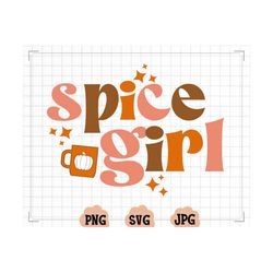 Pumpkin Spice Girl Retro svg dxf eps png Cutting Files For Cameo Cricut, Fall, Autumn, Thanksgiving, Halloween, Retro, S