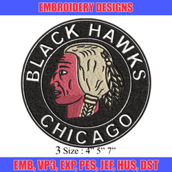 Black hawks chicago Embroidery Design, Sport Embroidery, Brand Embroidery, Embroidery File, Logo shirt, Digital download