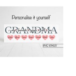 my favorite people call me grandma personalised gift, grandma tile with names svg, birthday gift for grandma, personalised grandma gift