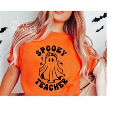 Spooky Teacher SVG PNG, Trick or Teach Svg, Funny Halloween Svg, Halloween Teacher Svg, Halloween Shirt Svg, Spooky Vibes Svg, Spooky Svg