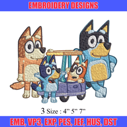 Bluey family Embroidery, Bluey Cartoon Embroidery, cartoon Embroidery, Embroidery File, cartoon shirt, digital download.